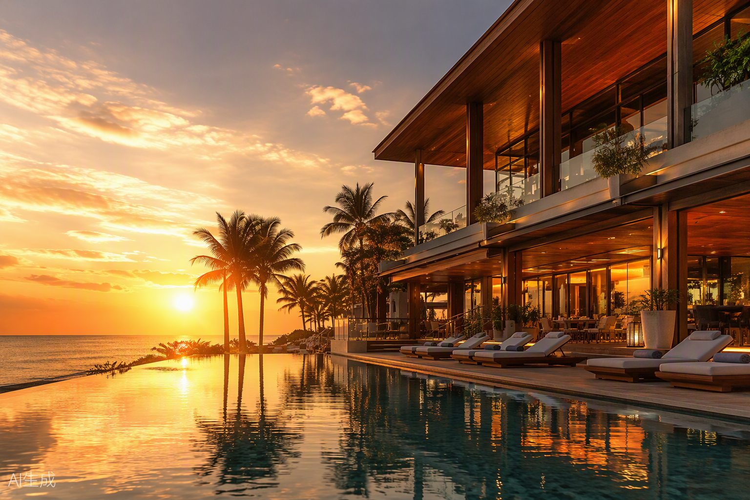 The Surin Phuket — beachfront cottages at dusk
